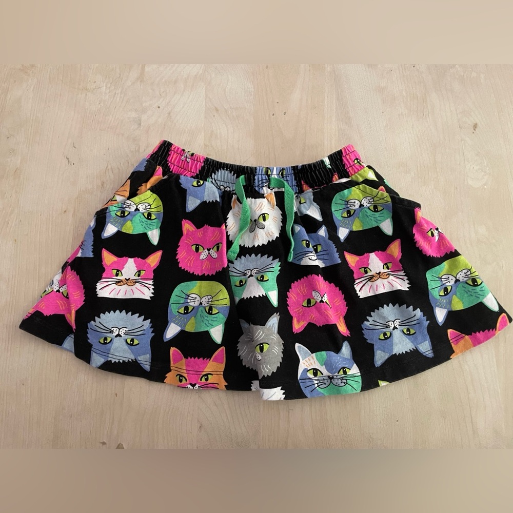 Girls Spotted Zebra Skort Size 4T Cat Faces With Pockets